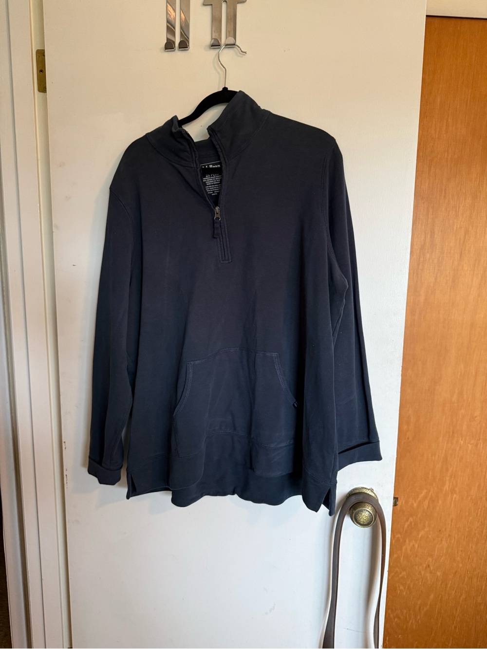 L.L. Bean Women's Navy Quarter-Zip Crewneck Pullover